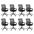Bonzy Home Ergonomic Conference Room Chairs Set of 8, Rolling Office Chairs with Wheels, Mesh Computer Desk Chair with 360°swivel, Height