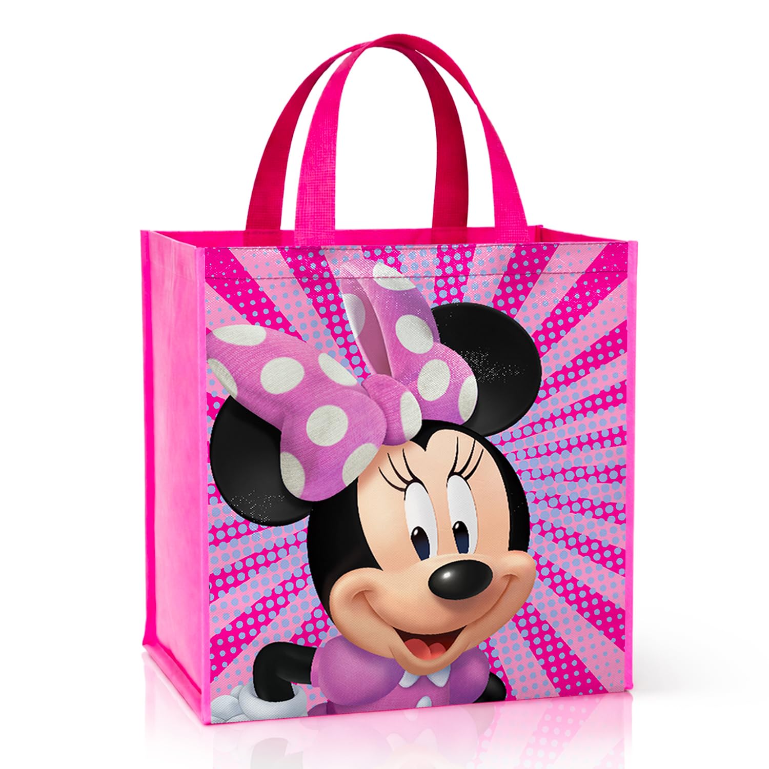 Disney Minnie Mouse Tote Bag Accessories Set with 15" Grocery Bag Featuring Minnie Mouse | Double-Sided Minnie Reusable Bags Medium