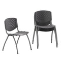 Flash Furniture Hercules -5 Pack 880 Lb. Capacity Gray Plastic Stack Chair | Comfortable Seating with Durable Design, Set of 5, Grey