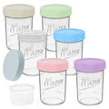 16 oz Overnight Oats Containers with Lids, 6-Pack Leak-Proof Wide Mouth Mason Jars & Separate Compartments for Fruits/Nuts, Airtight Glass Jars for Chia Pudding, Yogurt, Parfait and Salad