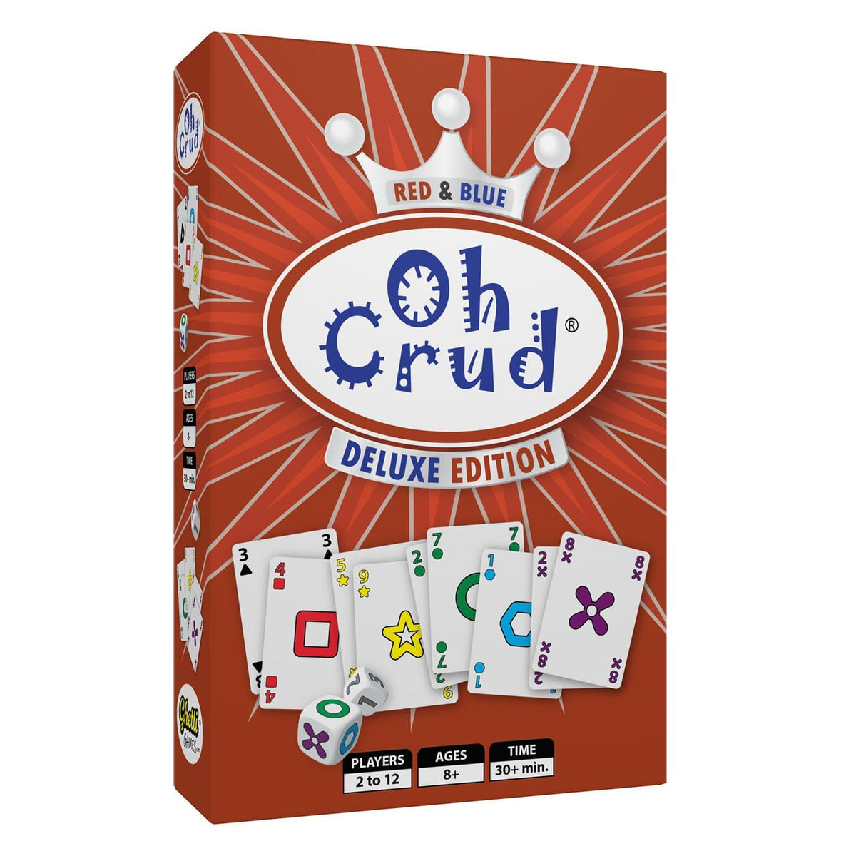 Oh Crud Deluxe Edition: A Trick-Taking Card & Dice Game for Adults & Families, Strategy Card Game for Family Game Night Fun, Easy-to-Learn & Portable Party Decks for 2-12 Players by Ghetti Games