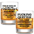 NewEleven Funny Retirement Gifts for Men 2026 - Quitter Retired Gift for Man, Goodbye, Farewell Gifts For Coworkers, Friends - Retirement Gift For Men From Friend, Family, Colleague - Whiskey Glass