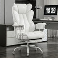 Amseatec Big and Tall Office Chair, Reclining Executive Chair with Footrest, Oversized, White