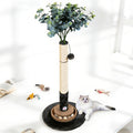 35 Inch Cat Scratching Post, Eucalyptus Sisal Rope Cat Tree Tower with Hanging Ball & Interactive Mouse Toy, Durable Scratcher for Indoor Adult Cats