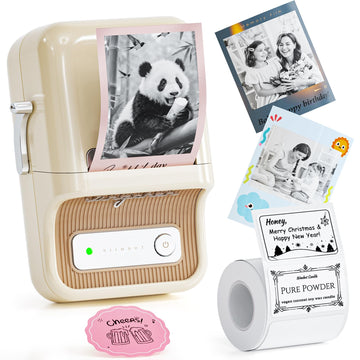 NIIMBOT B21 Pro Label Maker, 300DPI Support Red-Black Printing, White | Thermal Label Printer for Home Organization, Craft, Photo Print, Study Graphics, Scrapbook, Come with 1 Roll 50*30mm Tapes