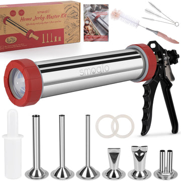 SMOQIO 2LB Jerky Gun Kits, 304 Stainless Steel Beef Jerky Gun