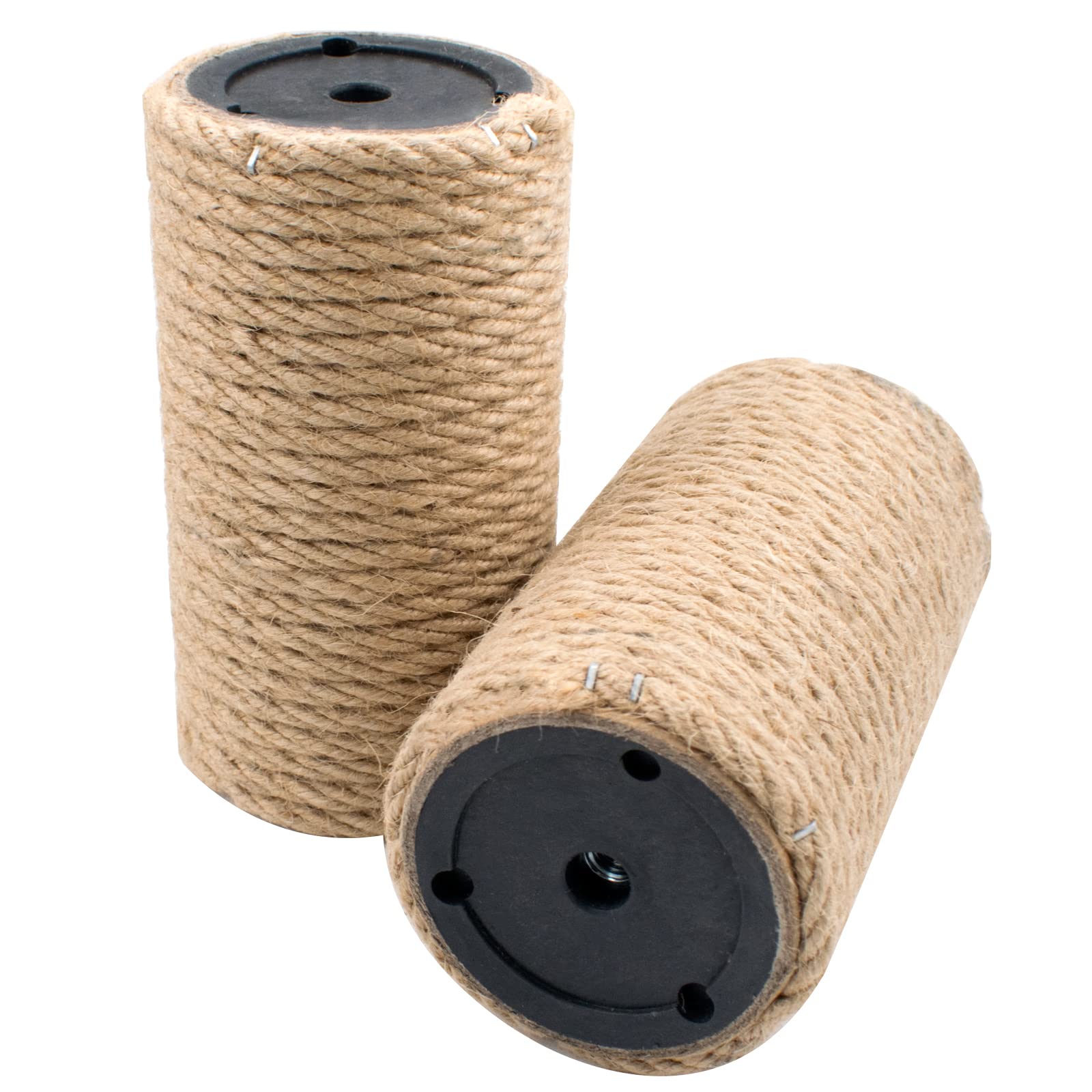 2 Pack Cat Scratching Posts Jute Rope Replacement Scratcher Refill Post for Cats Cube Tower Kittens Scratch Pole Perch Interactive Toys Carpeted Furniture Accessories Deterrent Tree 4.92'' (M8 Screws)