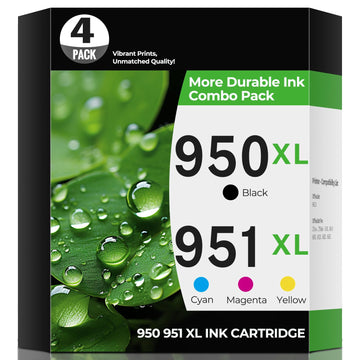 950XL 951XL Ink Cartridges OfficeJet Pro 8600 8610 8620 Ink Compatible for HP 950 951 XL Ink Cartridge Combo Pack HP950XL HP951XL Printer Ink for OfficeJet Pro 8100 8630 8660 8640 8615 276DW 251DW-4P