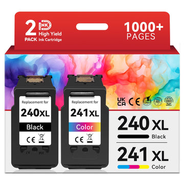 InkID PG-240XL CL-241XL Compatible for Canon 240XL 241XL Combo Pack PG-240XL/CL-241XL Work for Canon Pixma TR4720 TS3720 TS3522 TS3520 TS3722 TS3500 TR4722 TR4723 TR4700 TS3700 Printer(2 Pack)