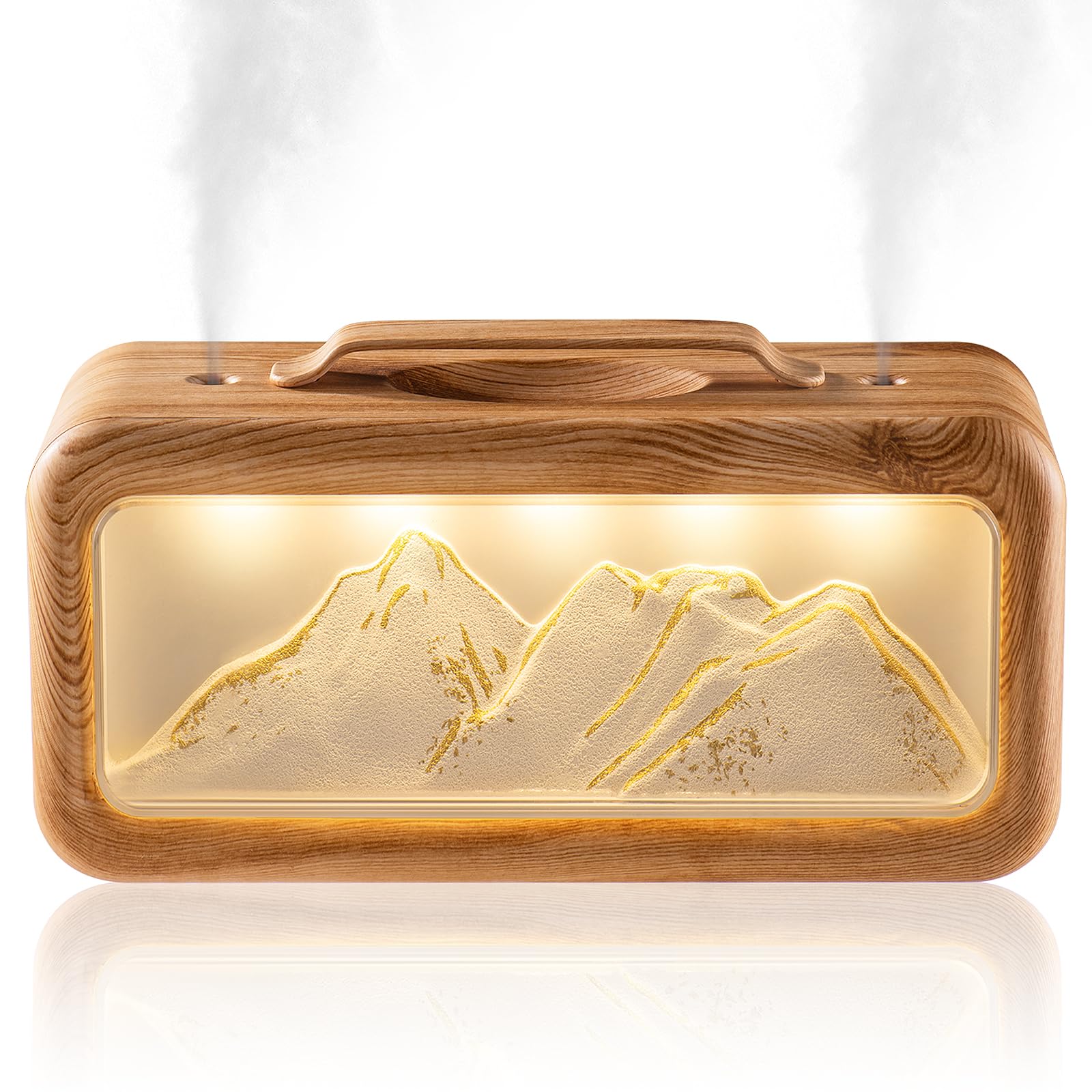 HEEYCEM Humidifiers for Bedroom, 600ml Cool Mist Humidifier with Night Light, 23dB Quiet Operation, Mini Baby Humidifier,for Bedroom, Nursery, Office, Plants(Wood Grain?