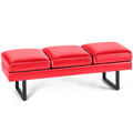Furmax Waiting Room Chairs Faux Leather Office Guest Chair, 59.6 Inches Conference Room Chairs 3 Seats Upholstered Reception Bench, Lobby