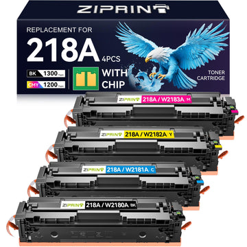 218A Toner Cartridges 4 Pack with Chip - 3301fdw Compatible Replacement for HP 218X 218A Color LaserJet Pro MFP 3301fdw 3301sdw 3201dw 3301cdw Printer High Yield W2180A (Black Yellow Magenta Cyan)