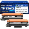 TN830XL Toner Cartridge High Yield Black 2-Pack Replacement for Brother TN830XL TN830 XL Compatible for HL-L2460DW HL-L2405W HL-L2480DW MFC-L2820DW DCP-L2640DW MFC-L2900DW HL-L2400D Laser Printer Ink