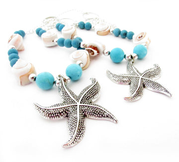 Sea Shell Curtain Tiebacks, Starfish Pendants, Tropical Beach Decor