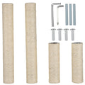 4Pcs Cat Scratching Post Replacement Pole, 15.7“ 7.9" Cat Scratcher Cat Tree Replacement Parts Natural Sisal Rope Columns with Screws & Wrench for Indoor Cat Tree Refurbishment and Restoration
