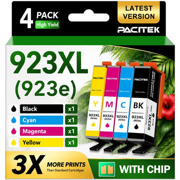923XL Ink Cartridges Combo Pack Replacement for HP 923 923e Ink Cartridges for Printers, Compatible with OfficeJet Pro 8130 8120 8120e 8130e 8125e Printers, 4-Pack