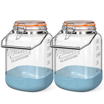 Dwbligt 1 Gallon Glass Jar with Lid, 2 Pack Glass Food Storage Containers