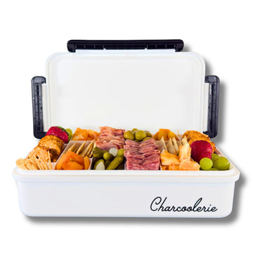 Charcoolerie Chilled Snackle Box with 16-Compartment Tray, Ice Pack & Bag