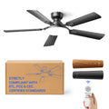 Homelist Ceiling Fans with Lights 52 Inch, Low Profile Flush Mount Fan, Quiet 6 Speeds DC Reversible Motor, 3CCT Dimmable LED, Remote Control for Living Room, Bedroom, Kids Room, Matte Black