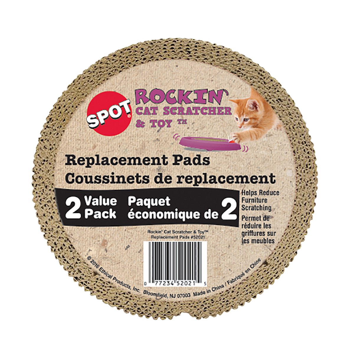 Ethical Pets Rockin' Insert Replacement Scratchers for Cat (2 Pack), 5.5"