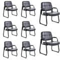 Clatina Big & Tall Waiting Room Guest Chair with Bonded Leather Padded Arm Rest and Sled Base for Office Reception Lobby and Conference Desk,