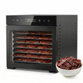 OLIXIS Food Dehydrator Machine, 500W Jerky Dehydrators with 8 Stainless Steel Large Trays, 185°F Temperature Control & 24H Timer Food Dryer for Fruit Meat Herb Dog Treats, Black