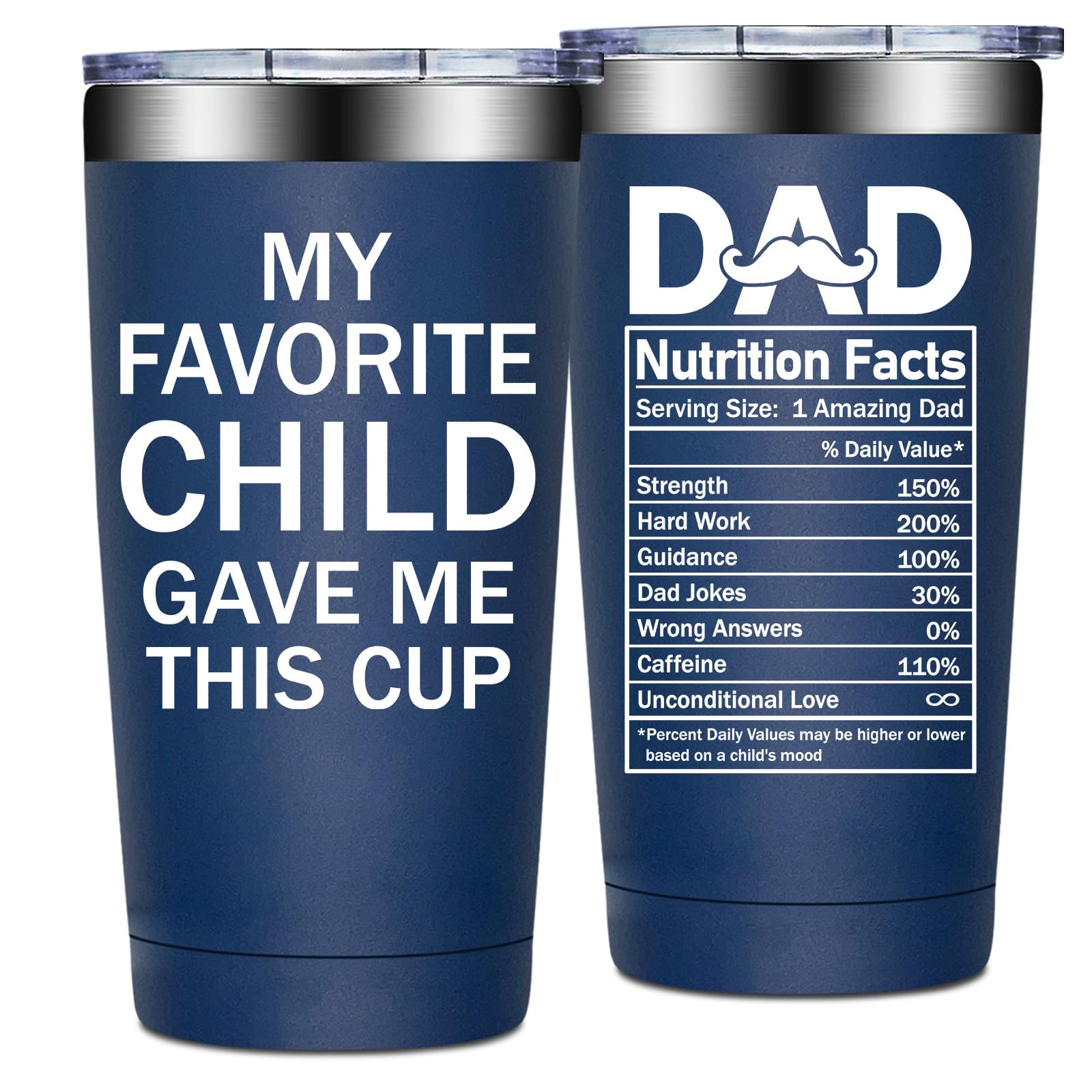 Grifarny Dad Gifts from Daughter, Son - Fathers Day Gift for Dad - Dads Christmas Birthday Gifts - My Favorite Child Gave Me This Cup 20 oz