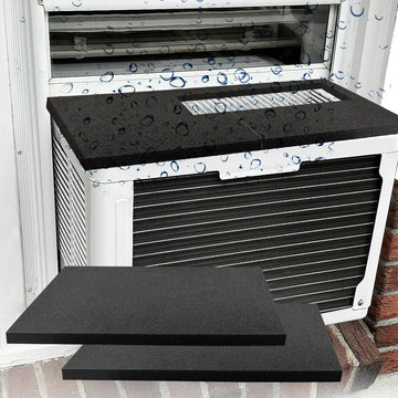 Goodhoily 24" x 17" x 4/5" Air Conditioner Drip Cushion Black & Removable AC Rain Cover with Magnetic Pad for Window AC Units,Stops The Noise from Raining
