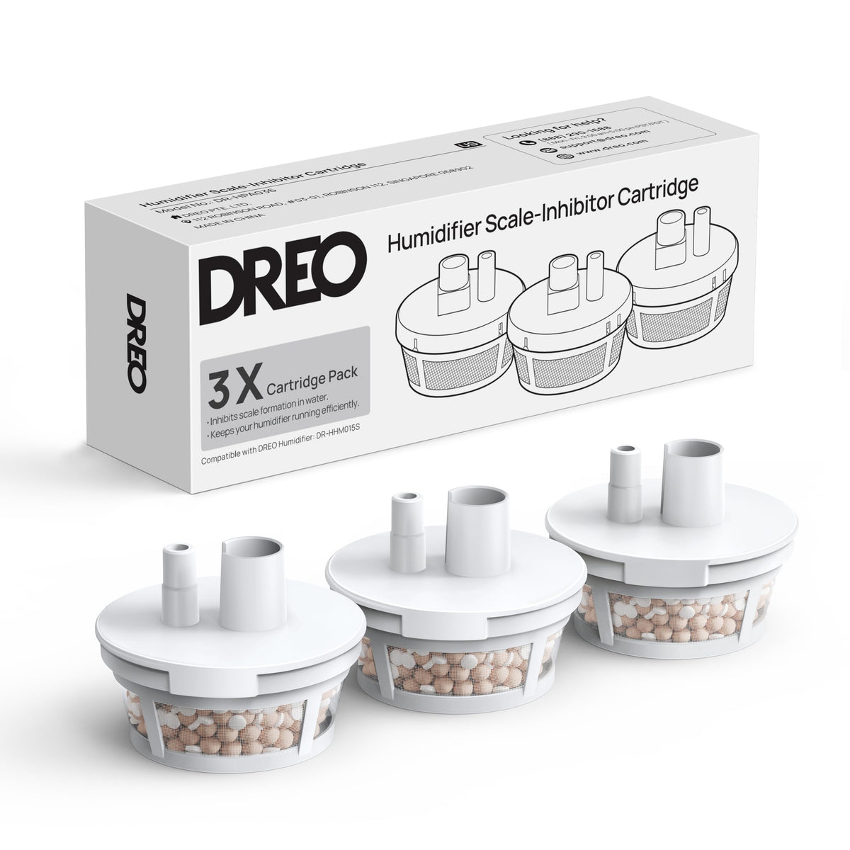 DREO Scale-Inhibitor Cartridge 3-Pack for Humidifier HM755S, Prevent Mineral Buildup, Triple-Layer Tech, Extend Humidifier Life, Safe Material