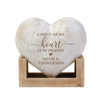 Memorial Keepsake Personalized with Name, Personalized Heart Shaped Memorial Plaque, Sympathy Gifts, In Memory of Gifts, Engraved Heart in Heaven Wooden Love Plaque