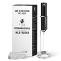 Bean Envy Rechargeable Milk Frother Handheld, Aluminium Coffee Frother Handheld with Stainless Steel Frother Wand, Best Coffee Frother Gift | Adjustable Speed Frother (USB C Cable and Stand Included)