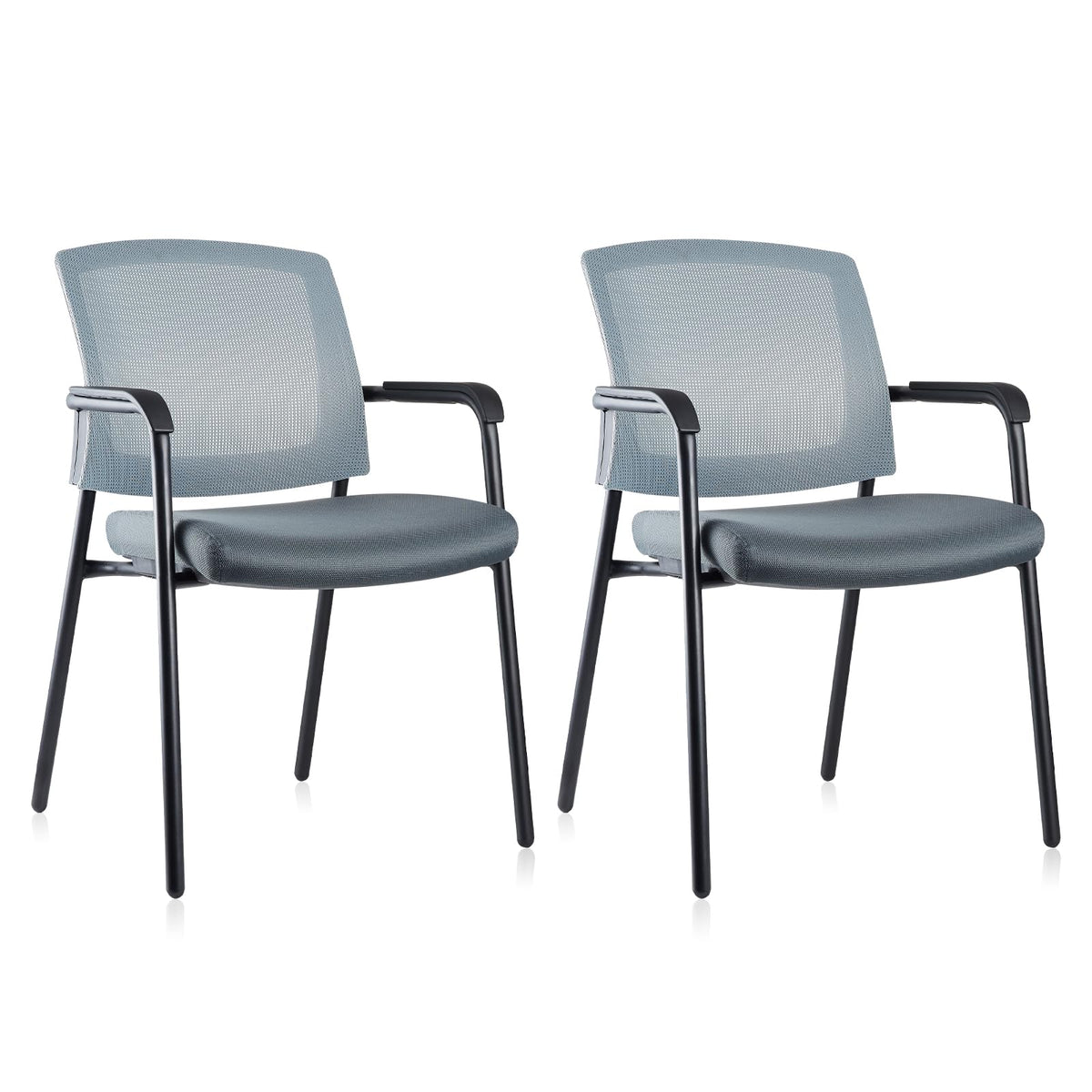 Clatina Office Reception Guest Chair Mesh Back Stacking with Ergonomic Lumbar Support and Thickened Seat Cushion for Waiting Conference Room