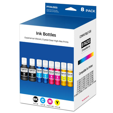 Compatible for EPT502 Ink Refill Bottle 8-Pack ET-2850 ET-3850 ET-4850 ET-15000 ET-2760 Ink Refill Bottles Use for ET2850 ET3850 ET4850 ET15000 ET2760 ET-2980 ET-3843 ET-3950 ET-4950 ET-3760 Printer