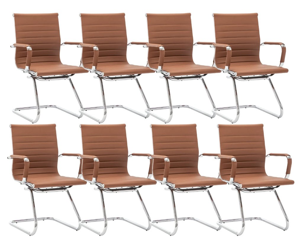 Cimota Waiting Room Chairs Leather Office Guest Chair Mid Back Reception Chairs with Sled Base for Meeting/patient/conference Room, Coffee Set