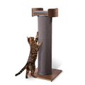 ONE FAST CAT - Giant Scratching Tower w/Perch - 44.5" Height with Replaceable Sisal and Removable Bed - Walnut