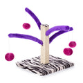 Prevue Pet Products Kitty Power Bounce 'n Spring Scratcher Furniture - Indoor Cat Scratcher Tower with Toys, Vertical Scratch Post for Small & Adult Cats - Purple