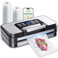 95Kpa Precision Pro Vacuum Sealer, with Double Heat Seal & Dual-Pump for Dry/Moist Food, 2X Strength, Food Vacuum Sealer Machine with Easy-Lock Handle, Built-in Cutter & Bag Storage, Stainless Steel