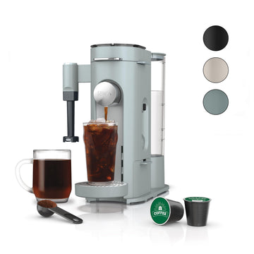 Ninja Pods & Grounds Specialty Single-Serve Coffee Maker, Compatible with K-Cups, Built-In Milk Frother, 6-oz. Cup to 24-oz. Travel Mug Sizes, Iced Coffee Maker, Glacier Blue, PB051GB (Renewed)