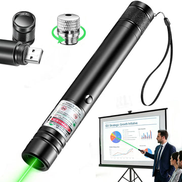 IVVTRYI Green Laser Pointer for Presentations | USB-C Rechargeable High-Visibility Beam for Classroom, Conference & Business Meetings.