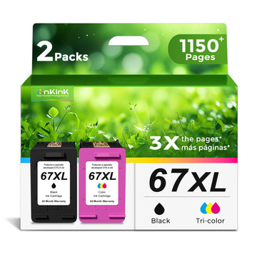 ANKINK Remanufactured 67XL Ink Cartridge Replacement for DeskJet Envy 2700 2700e 4100 6400 4155e 2755e 6000 2855e 2827e 2752e 4100e 6458 6455e 4152 6055e 6052e 4152e 2742e 6400e with V26.05.01 Chips