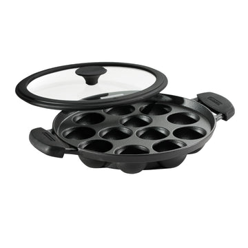 Tramontina Utsava Pre-Seasoned Cast Iron 12-Hole Appam Pan