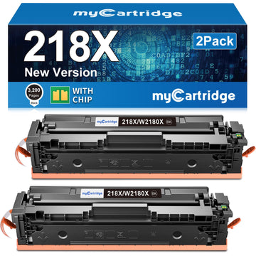 218X W2180X Black Toner Cartridges 2 Pack High Yield (with Chip) Compatible Replacement for HP 218X 218A for Color LaserJet Pro 3201dw MFP 3301fdw 3301cdw 3301sdw Printer Ink W2180X W2180A