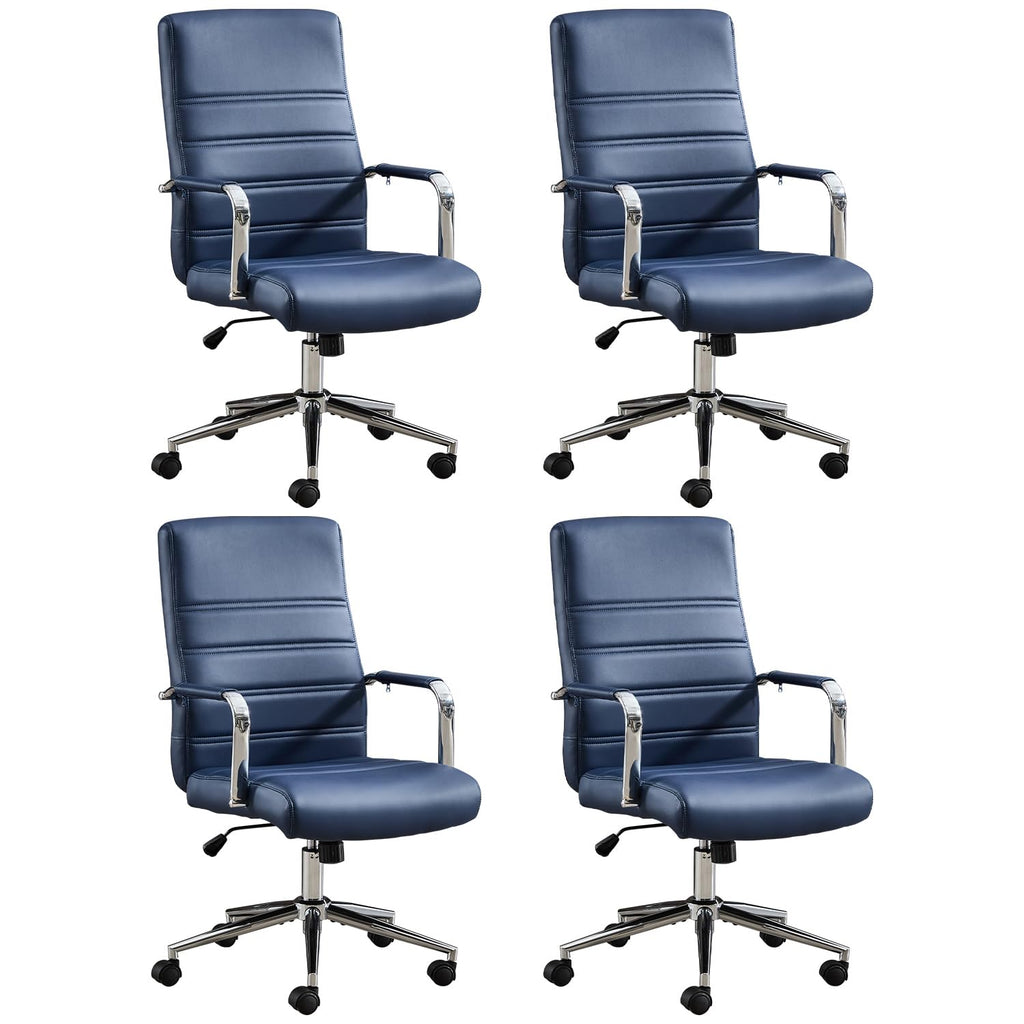 Office Desk Chair, Leather Conference Room Chairs with Wheels, Modern Executive Office Chairs Adjustable Height, Ergonomic Swivel Rolling