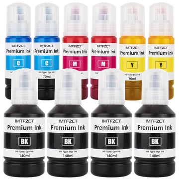 Replacement for Epson 502 Ink Refill Bottles for ET-3760 ET2760 ET2750 ET-4760 ET-2850 ET-15000 ST-4000 ST-2000 ET-3710 ET-3850 ET-3750 ET-4850 ET4750 ET2700 ST3000 ET3700 Printer(4BK 2C 2M 2Y)