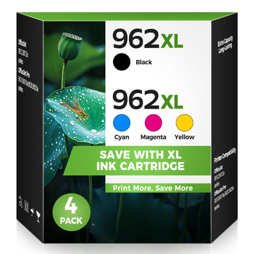 962XL 962 Ink Cartridge Compatible for HP 962 XL Ink Cartridges Combo Pack Replacement HP962XL HP962 Work with Officejet Pro 9015e 9018e 9025e 9012e 9015 9010 9012 9018 9020 9025 Printer, 4 Pack