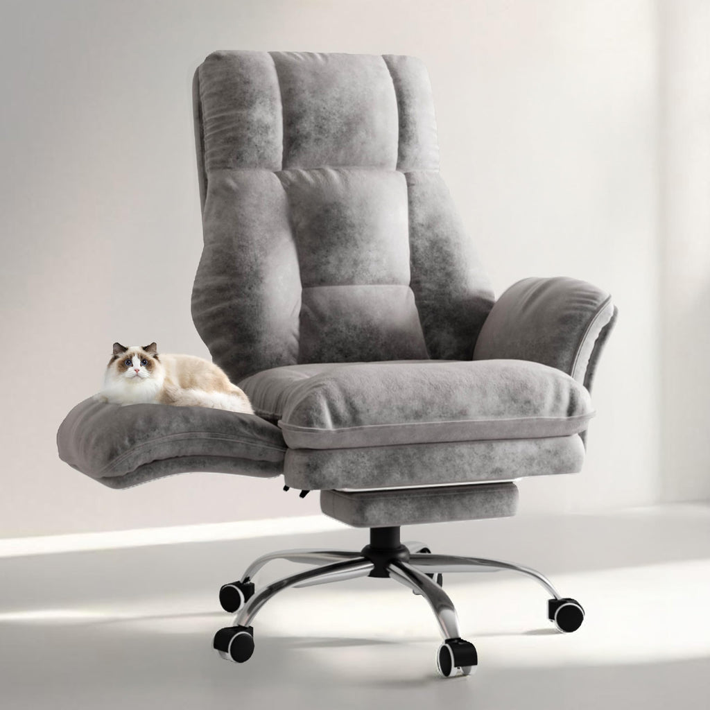 Big and Tall Office Chair, Flip Armrests for Pets & Cross Legged Sitting, 3.67 ft x 2.23 ft x 4.03 ft, Grey