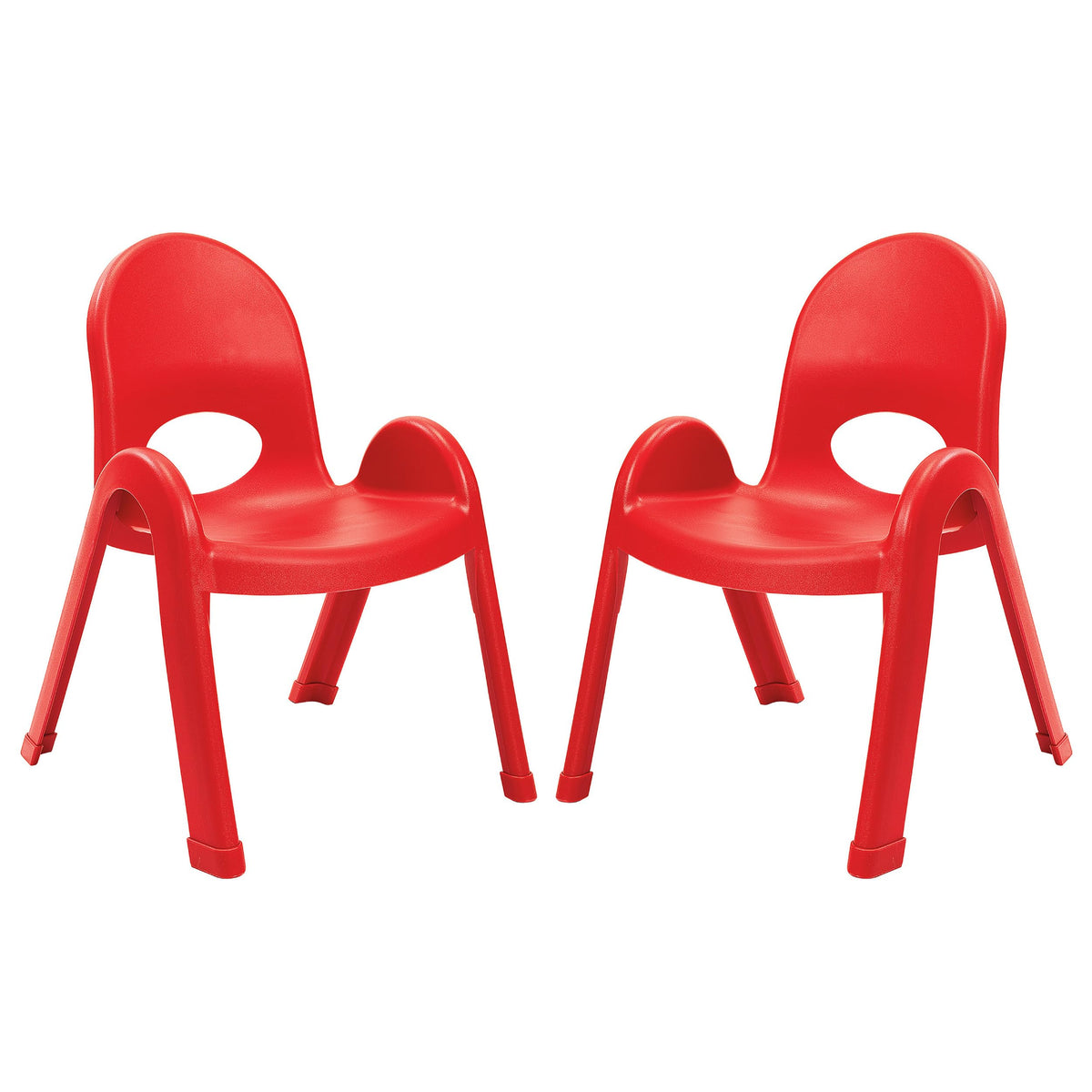 Children’s Factory Value Stack 11" Child Chair, 2 Red, 2 Pack, Stackable Ergonomic Seating Solution for Classrooms and Homeschools