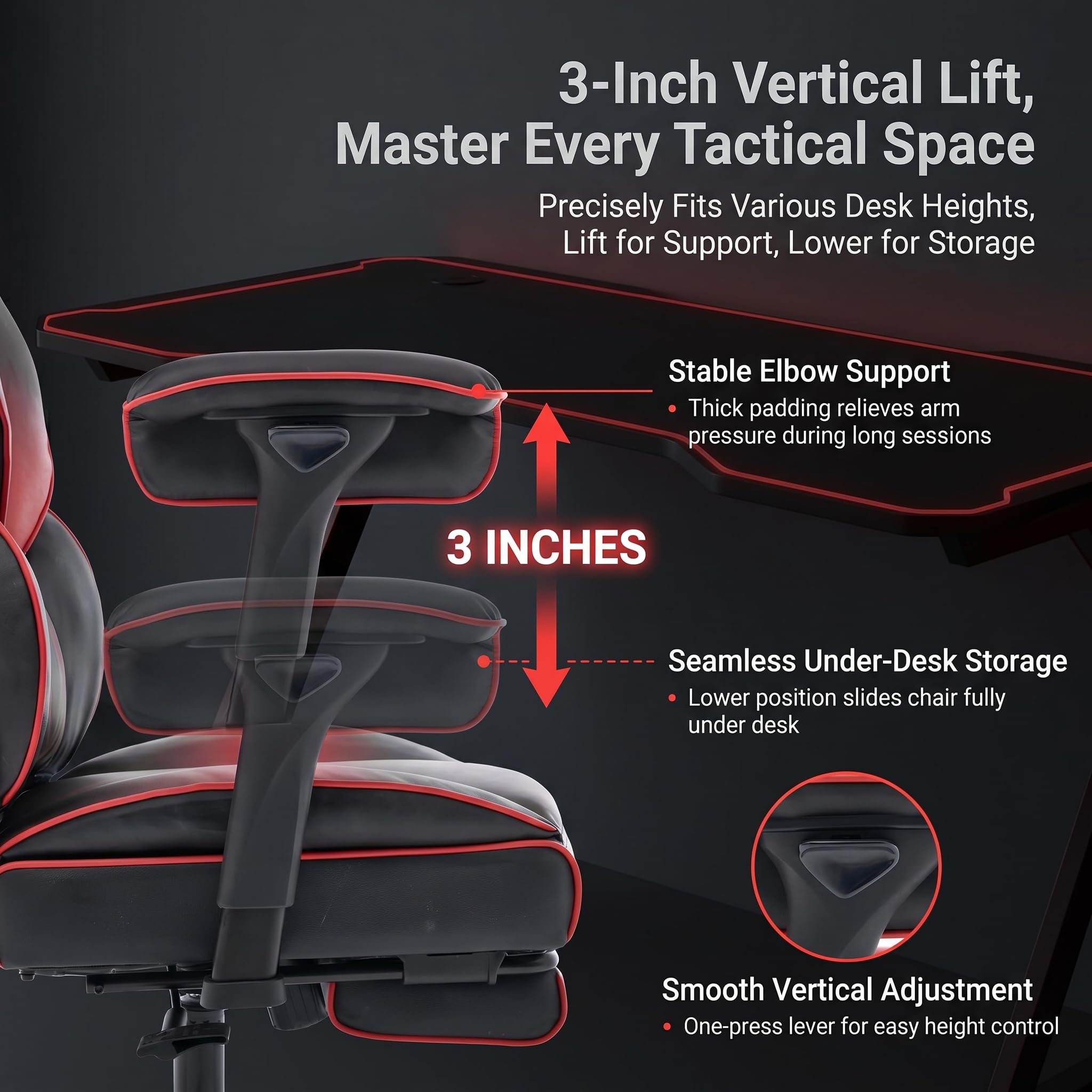 Atmild Big and Tall Gaming Office Chair 400lbs - Heavy Duty Ergonomic Computer Desk Chair with Footrest, Adjustable Armrests, High Back Pu