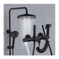 High Pressure Shower Systems Black, Wall Mounted Shower Fixture Combo Set Single Handle Bathroom Shower Faucet Set with Hand Shower