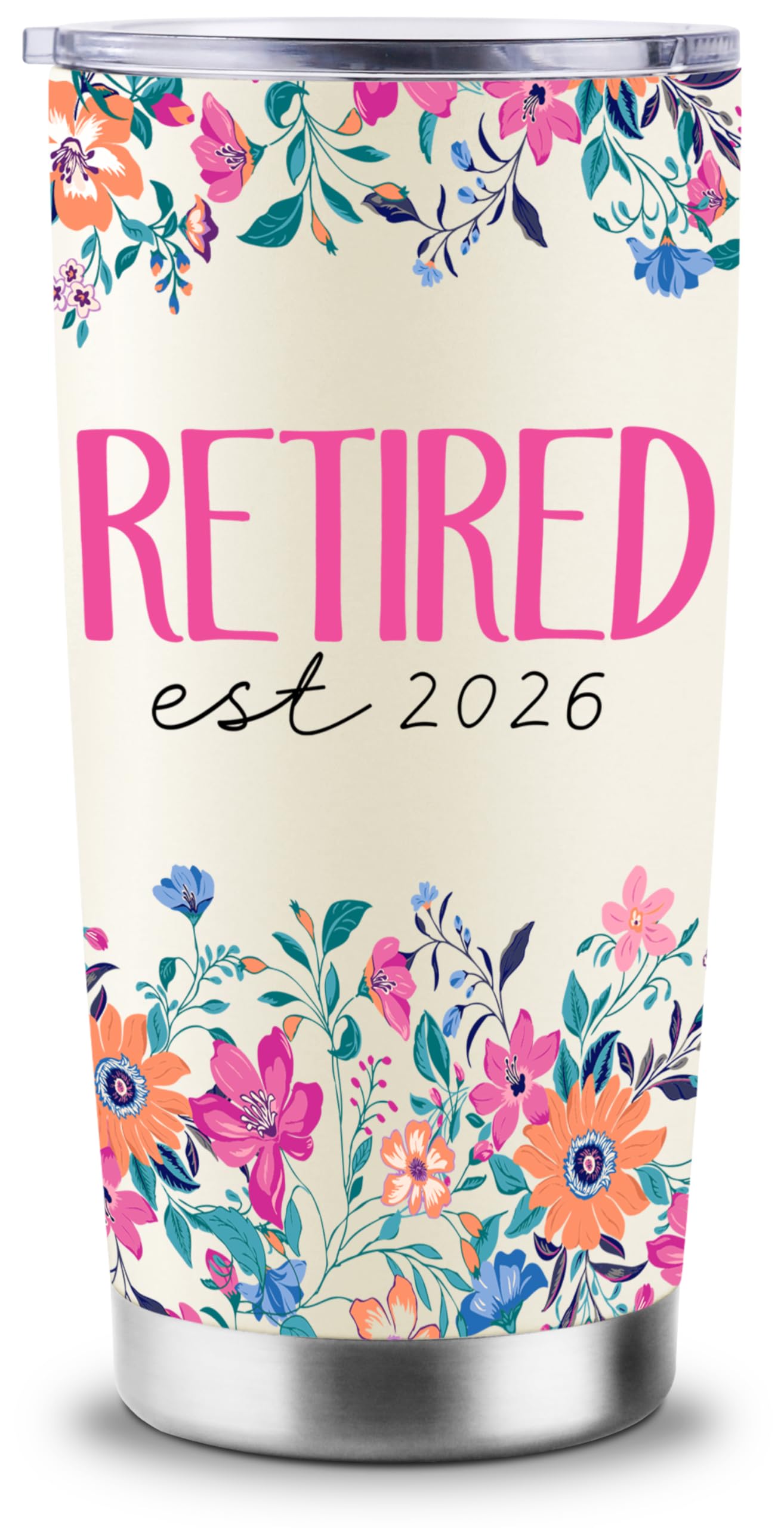 ROSTANTEN Retirement Gift for Woman 2026 - Retirement Gifts for Women - Retired Gifts for Teacher Coworker Mom Grandma - 20oz Travel Cup Insulated Tumbler with Lid